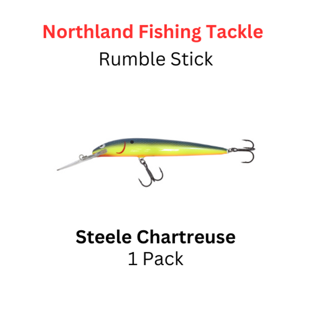 Northland Fishing Tackle: Rumble stick crankbait size 4 Steel Chartreuse