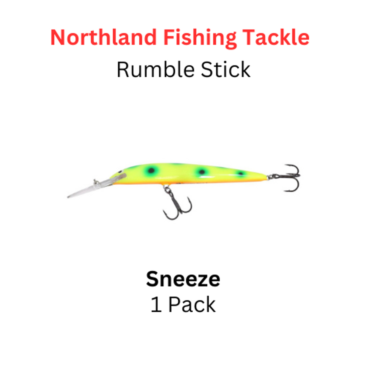 NORTHLAND FISHING TACKLE: size 4 Rumble Stick Crankbait Sneeze