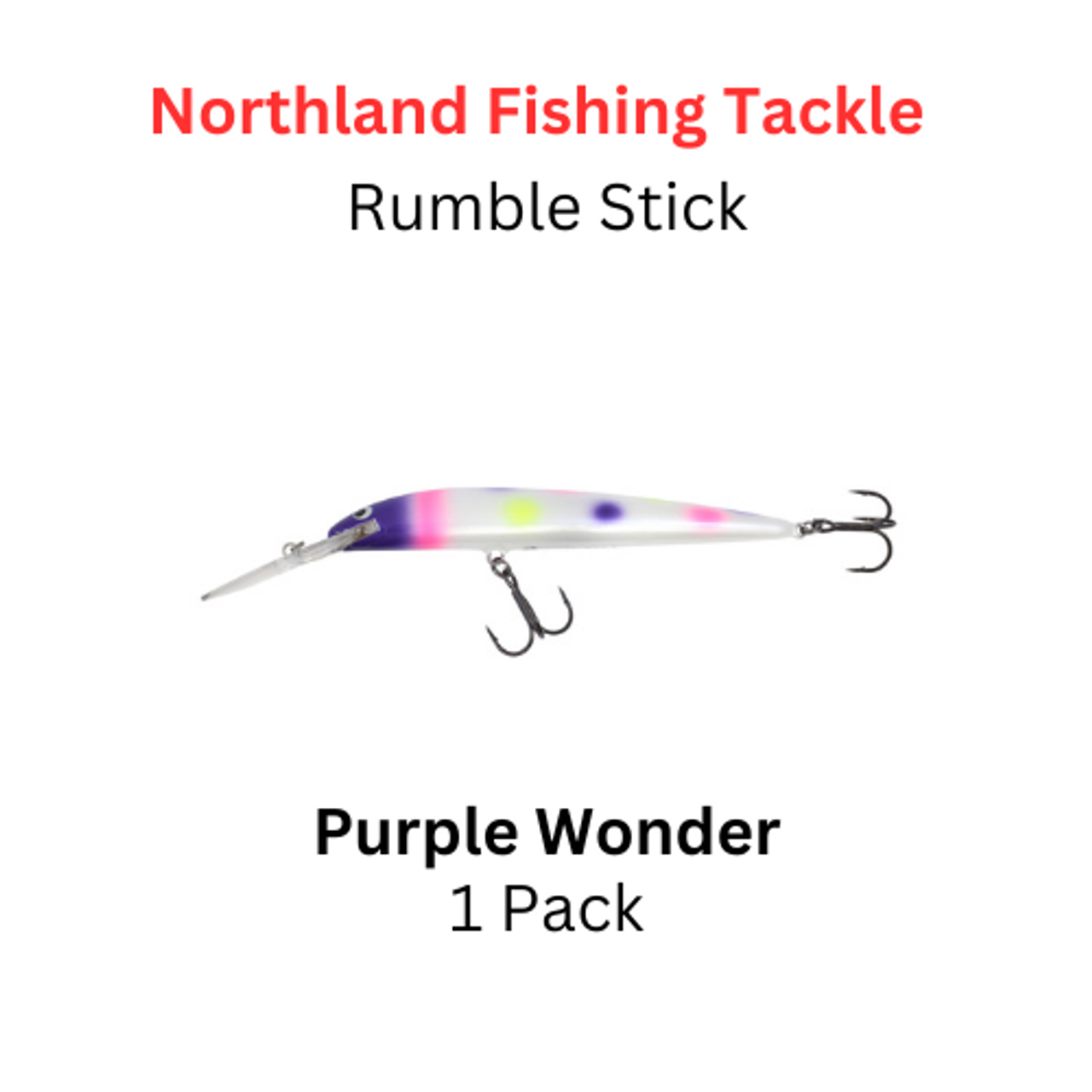 NORTHLAND FISHING TACKLE: size 5 Rumble Stick Crankbait Purple Wonder