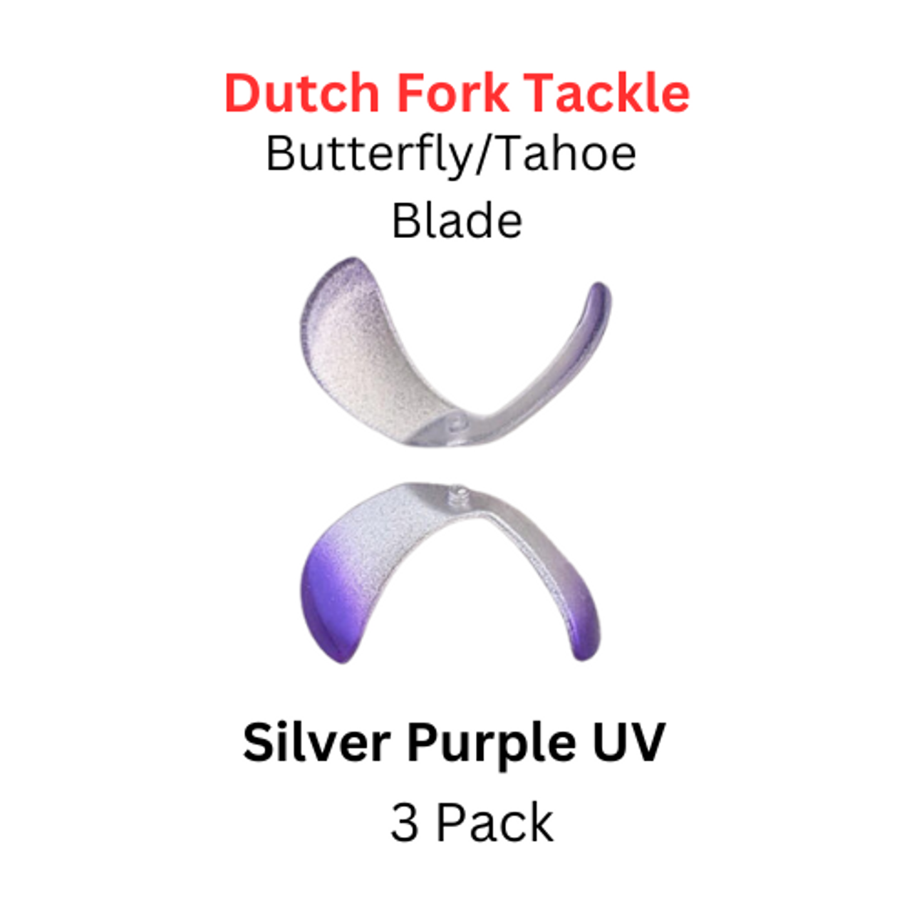 DUTCH FORK TACKLE: Butterfly Blade size 1 Silver Purple UV 3 Pack