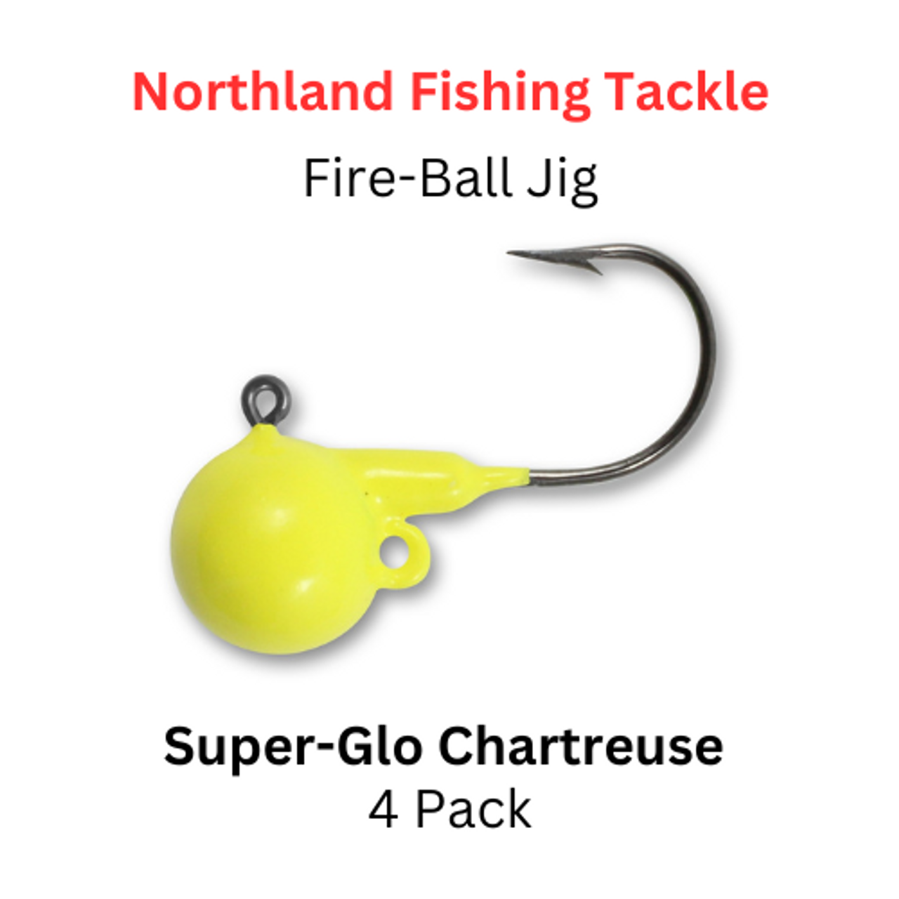 NORTHLAND FISHING TACKLE: Fire-Ball Jigs 1/4oz SUPER-GLO CHARTREUSE