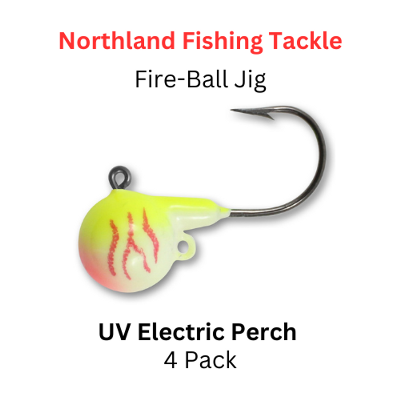 NORTHLAND FISHING TACKLE: Fire-Ball Jigs 1/4oz UV ELECTRIC PERCH