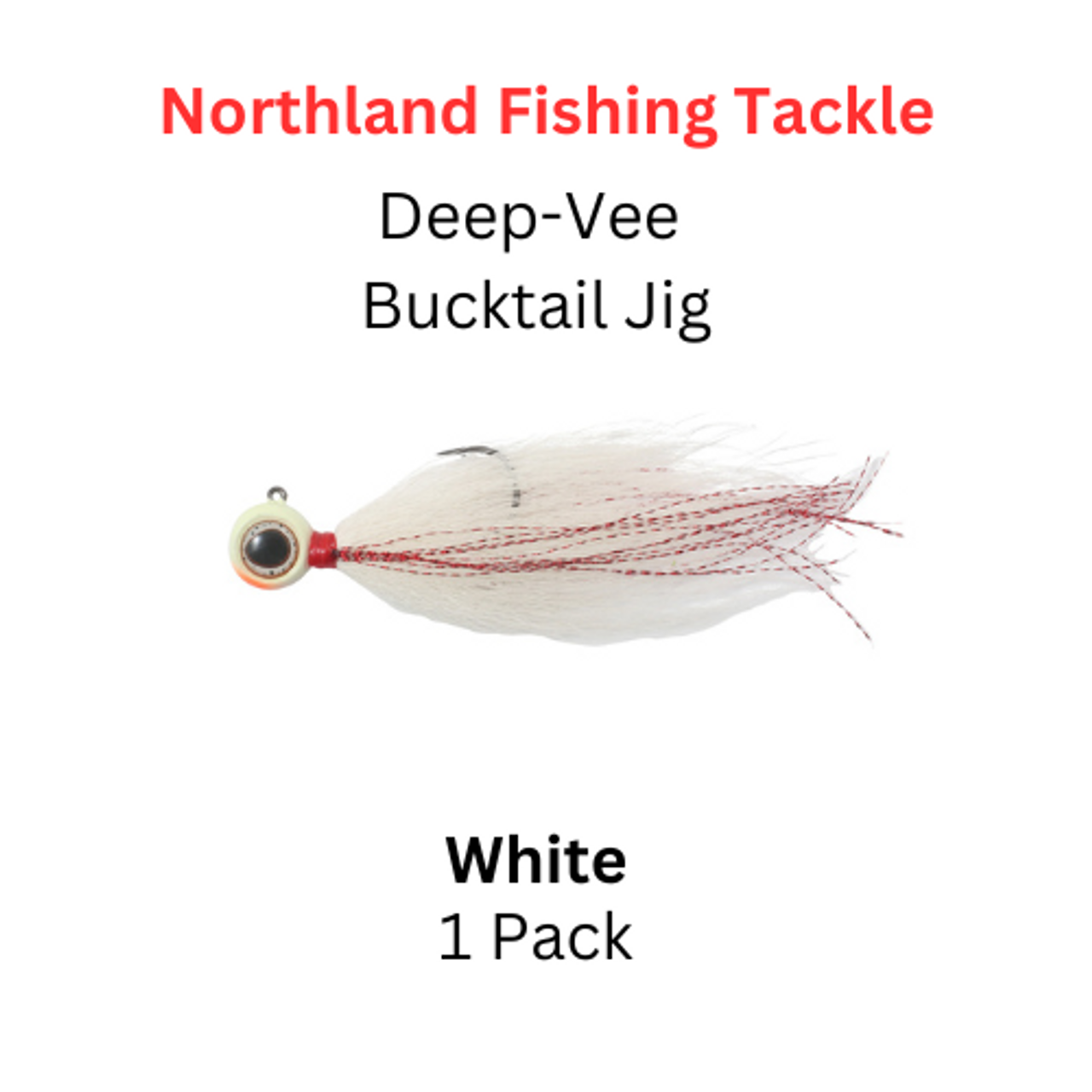 NORTHLAND FISHING TACKLE: 1/8oz Deep-Vee Bucktail Jig WHITE