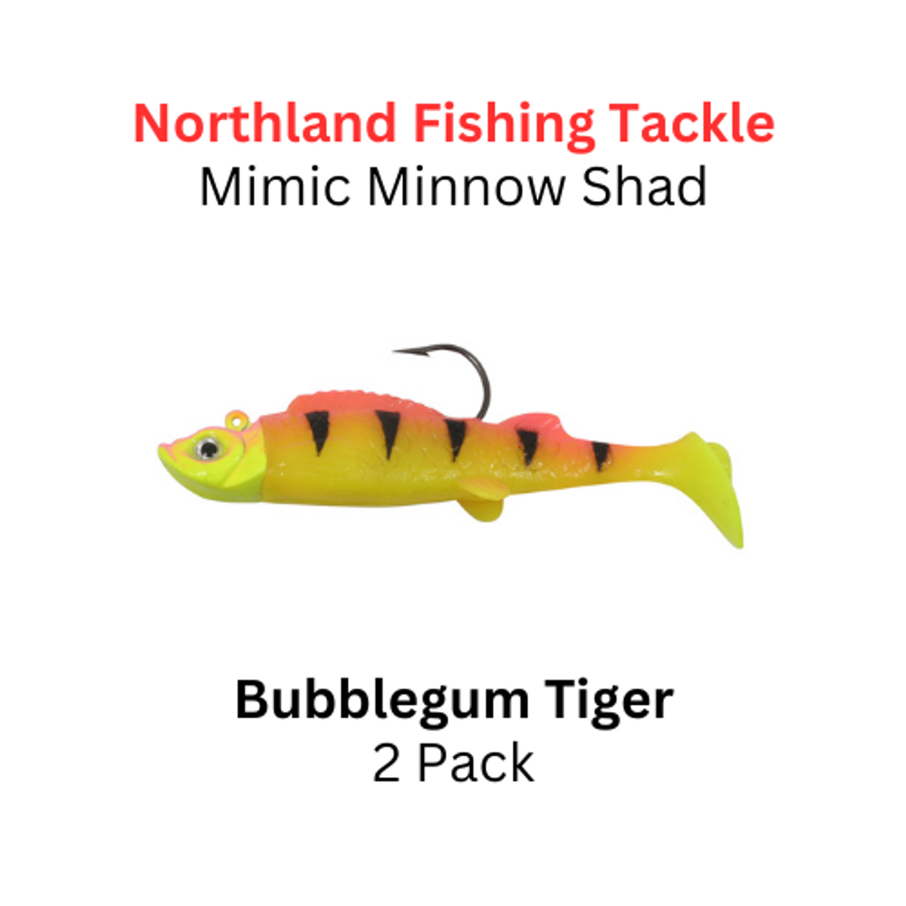 NORTHLAND FISHING TACKLE: 1/32oz Mimic Minnow Shad BUBBLEGUM TIGER