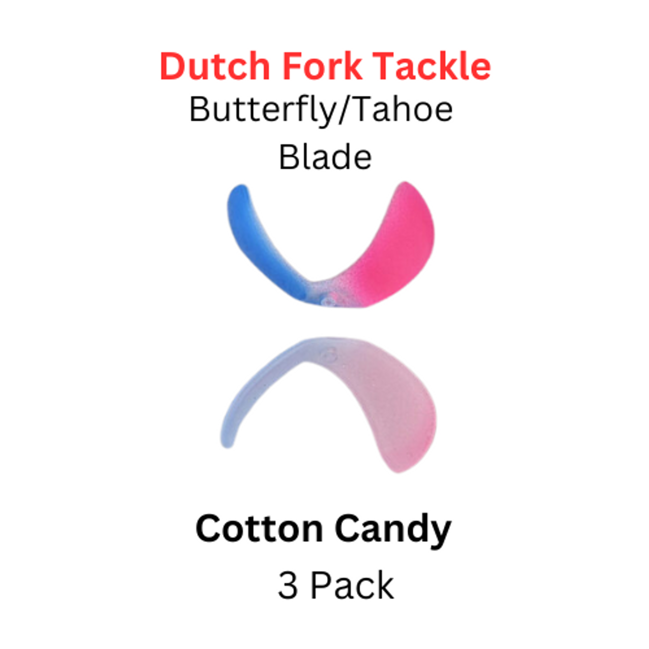DUTCH FORK TACKLE: Butterfly Blade size 1 Cotton Candy 3 Pack