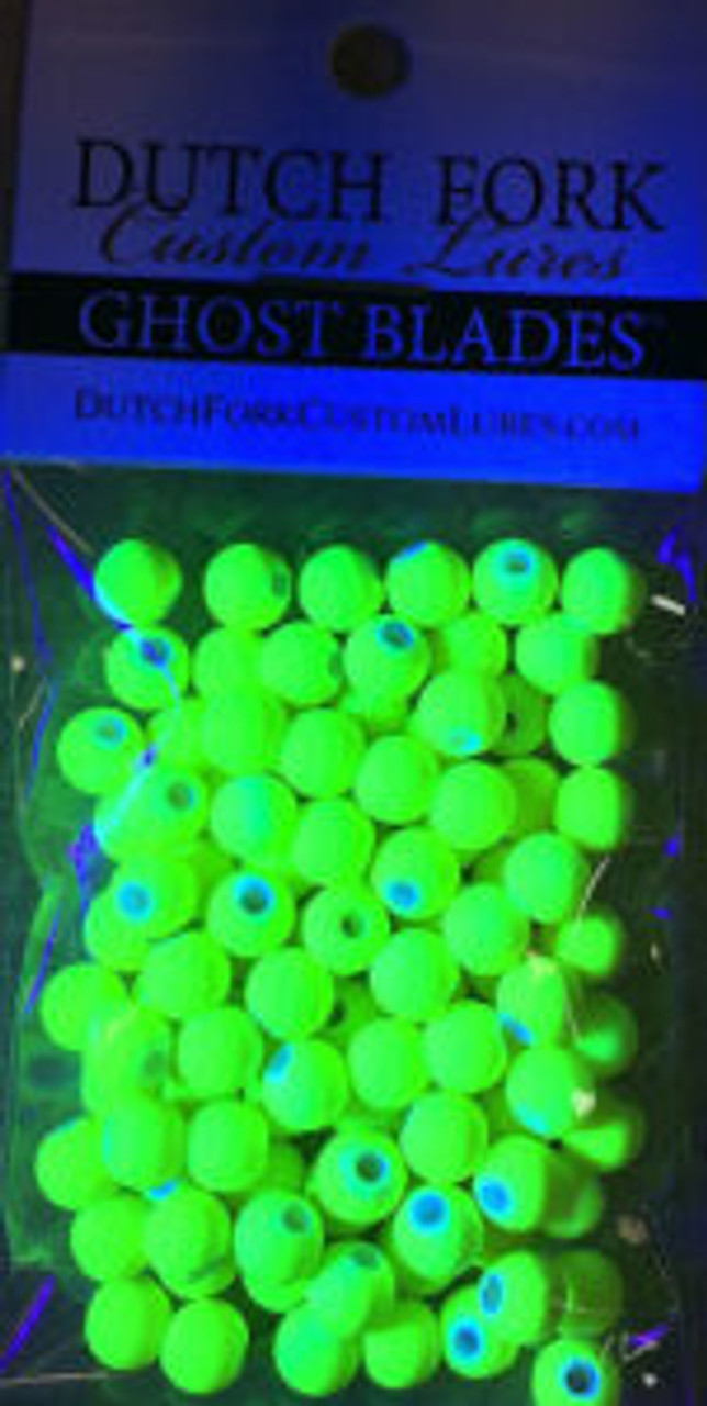 4mm DUTCH FORK Neon Chartreuse bead Under blue light