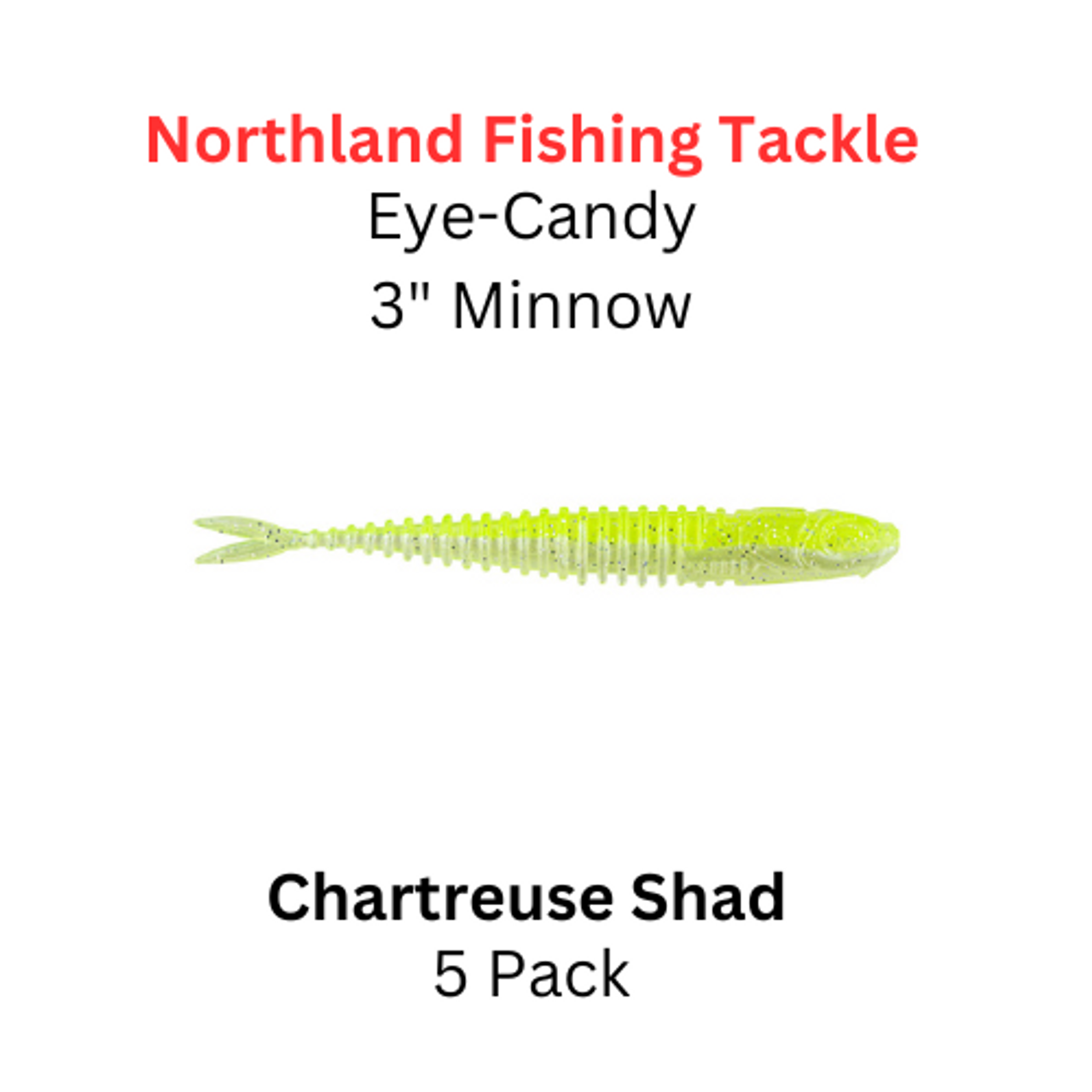 NORTHLAND FISHING TACKLE Eye Candy 3 Minnow Chartreuse Shad