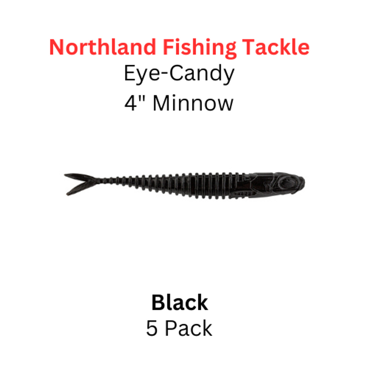 NORTHLAND FISHING TACKLE Eye Candy 4 Minnow Black 5/pk