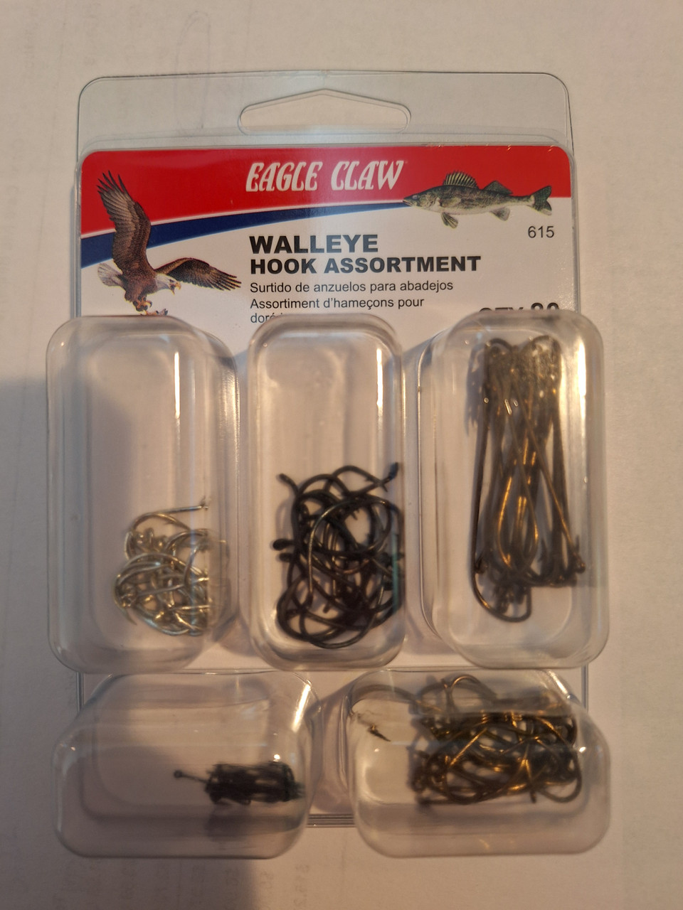 EAGLE CLAW WALLEYE HOOK ASSORTMENT 80/pk KIT