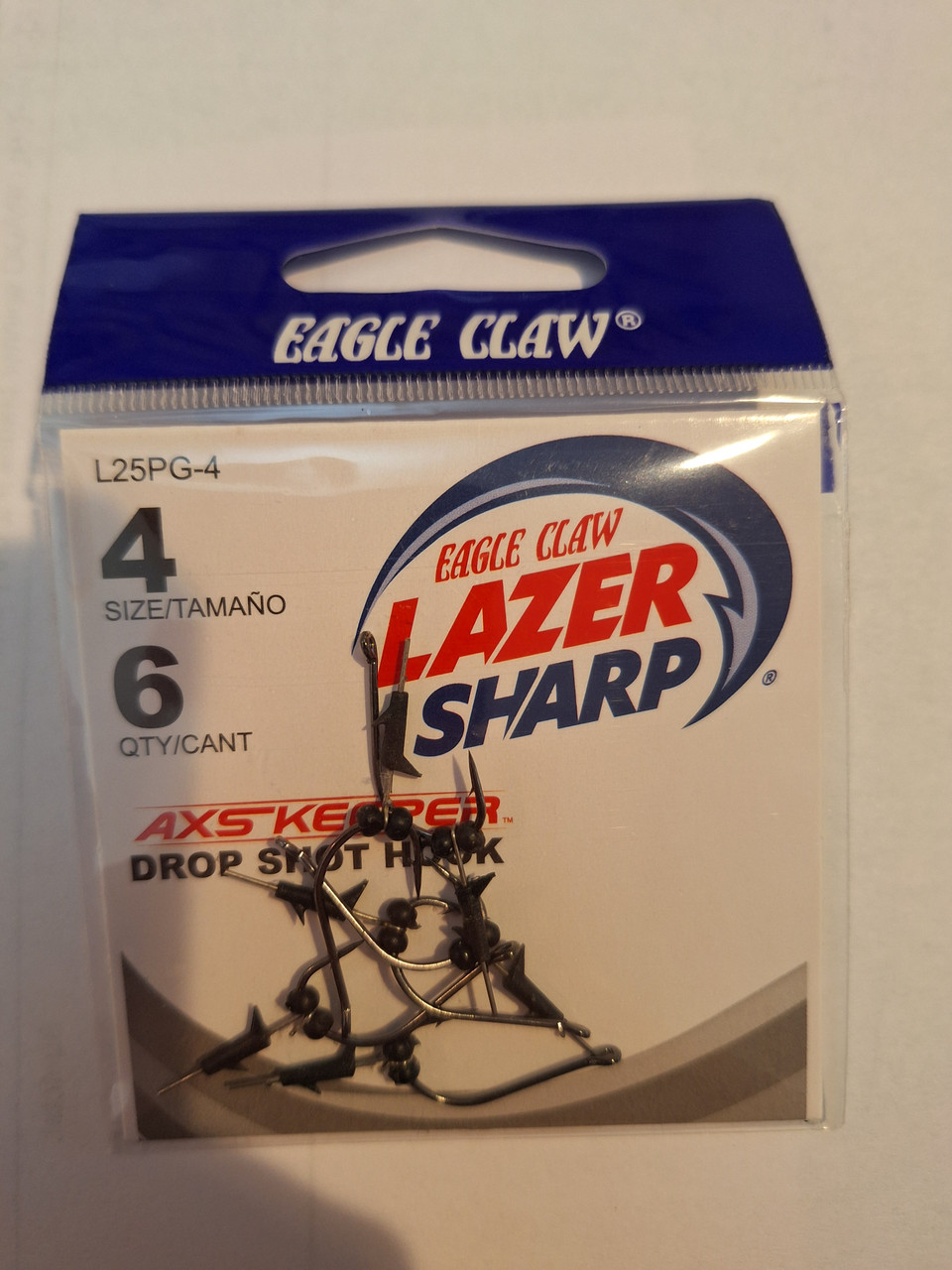 EAGLE CLAW LAZER AXS SHARP DROP SHOT HOOKS 6pk- #4 