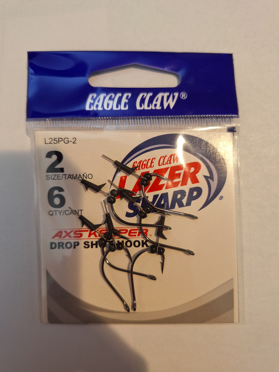 EAGLE CLAW LAZER AXS SHARP DROP SHOT HOOKS 6pk- #2 