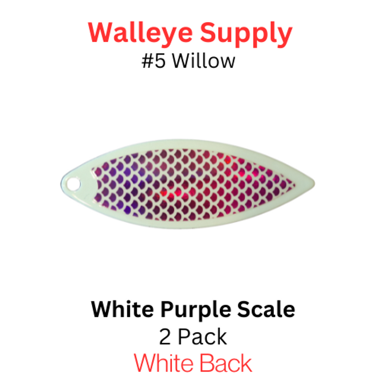 #5 WILLOWLEAF blade WHITE with PURPLE SCALE