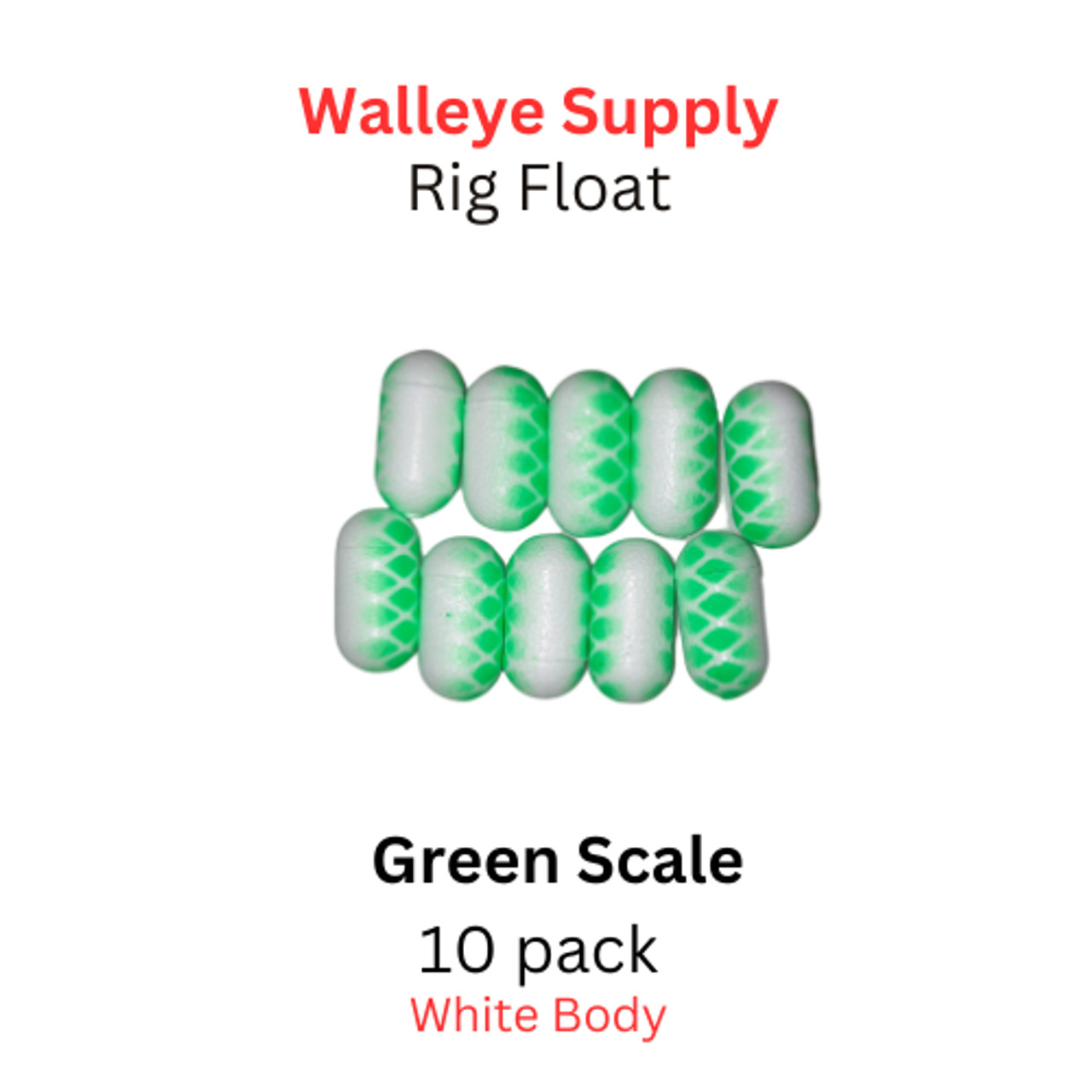 RIG FLOAT 5/16" WHITE with GREEN SCALE 10 PK
