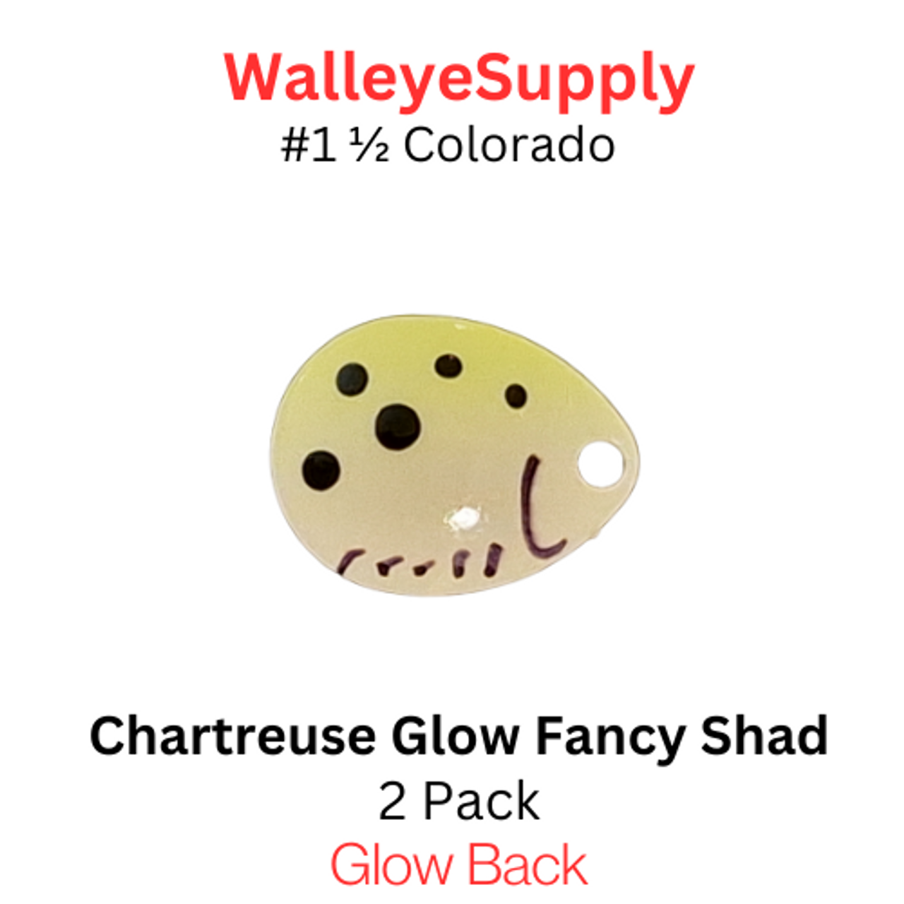 Colorado Blade #1 1/2 Glow and Chartreuse Fancy Shad