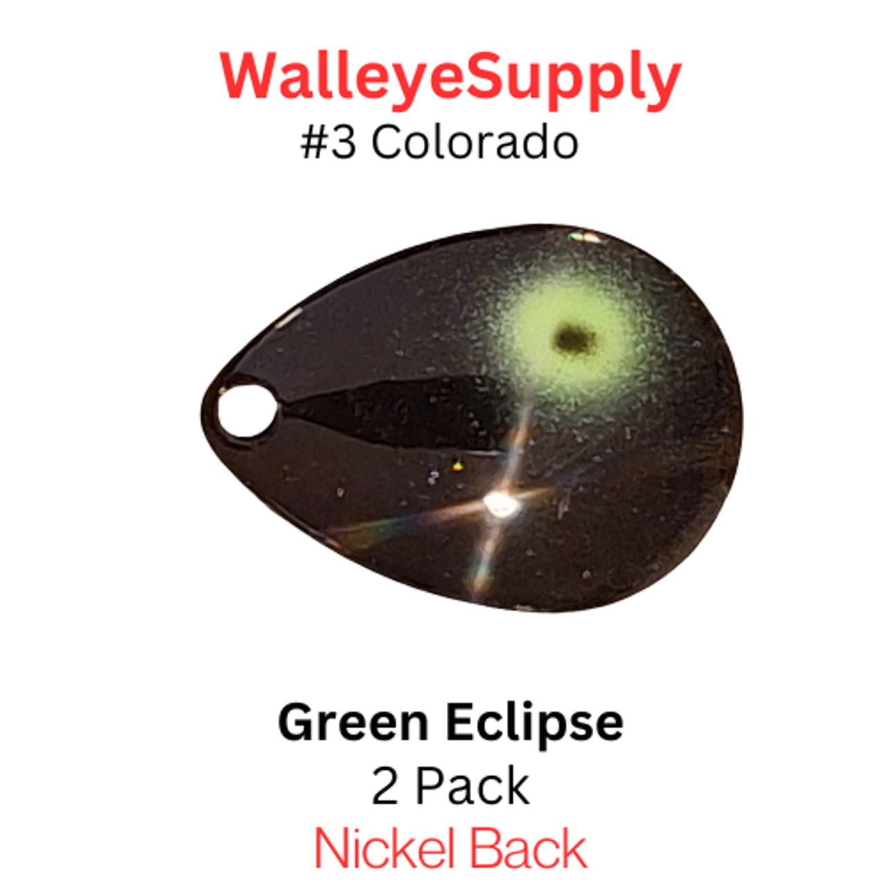 Walleye Supply customs #3 Colorado Green Eclipse With Nickel Back