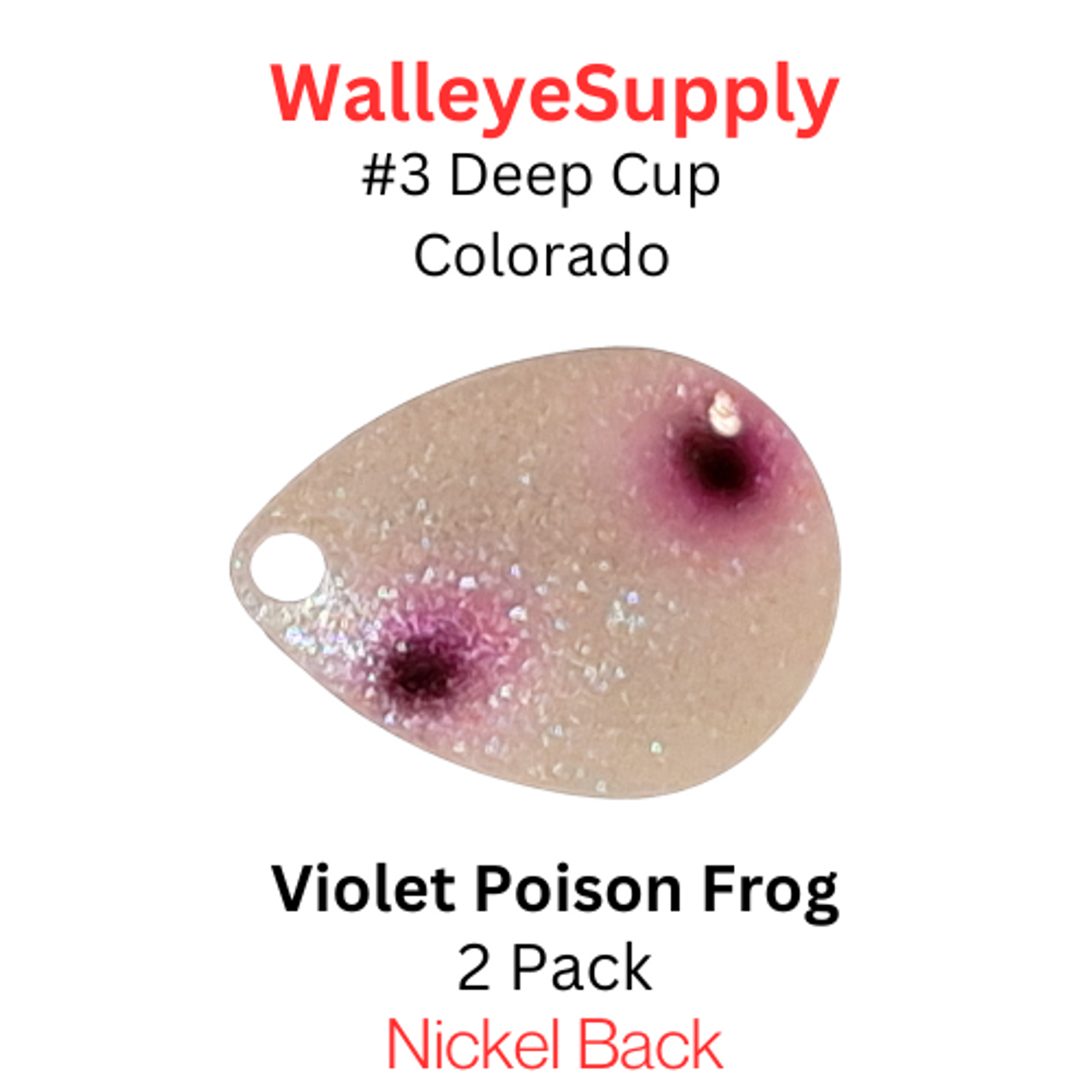 Walleye Supply customs #3 Deep Cup Colorado Violet Poison Frog