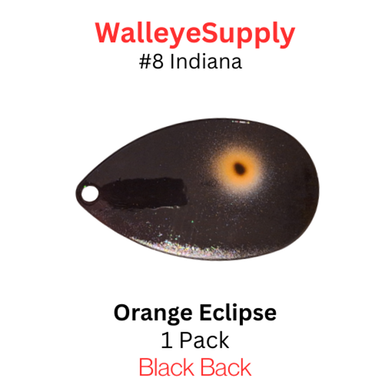 Walleye Supply Customs #8 Indiana Orange Eclipse