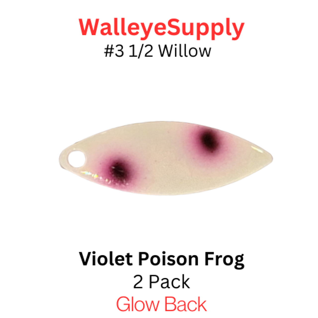 Walleye Supply Customs Violet Poison Frog #3 1/2 Willow Glow Back