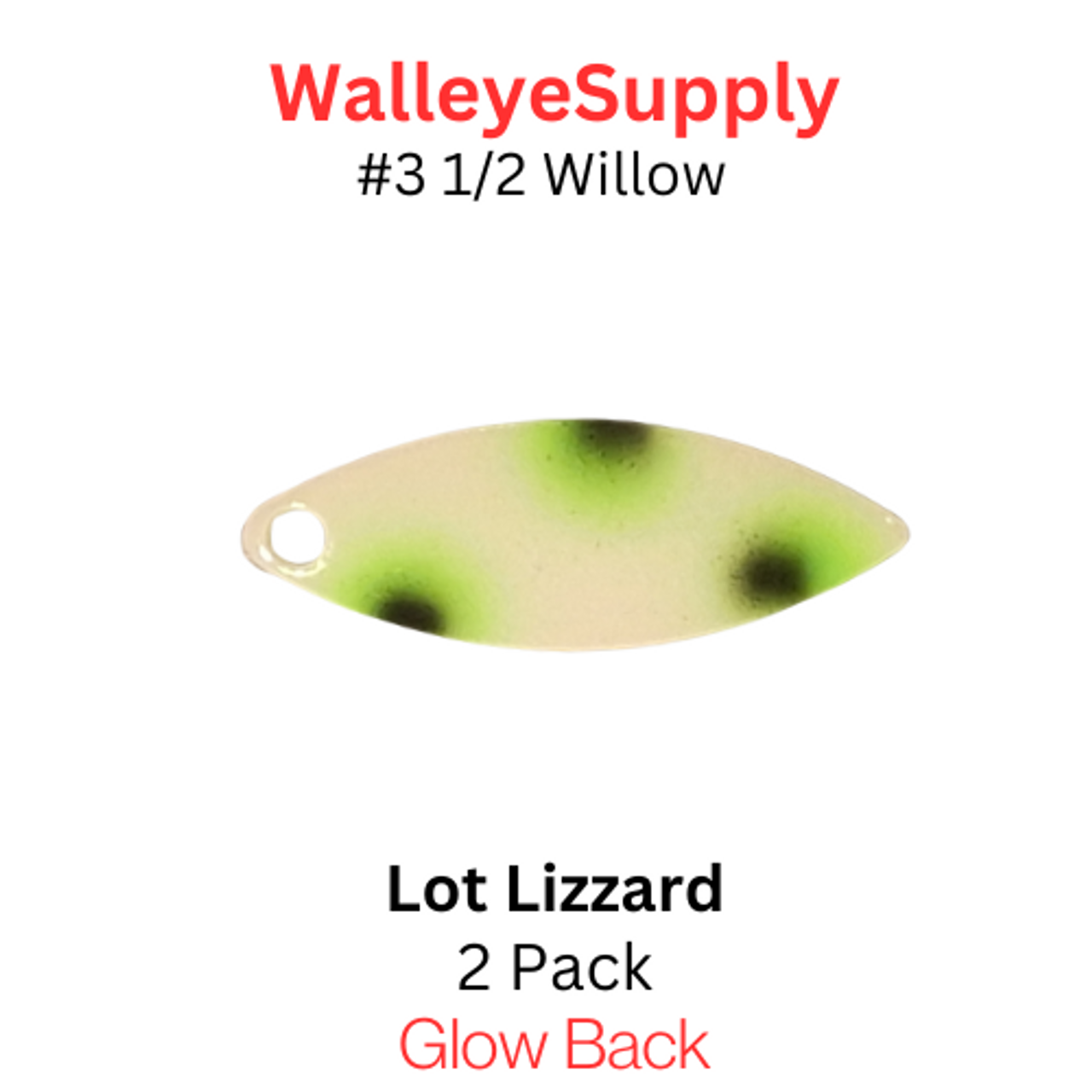 Walleye Supply Customs Lot Lizard #3 1/2 Willow glow Back