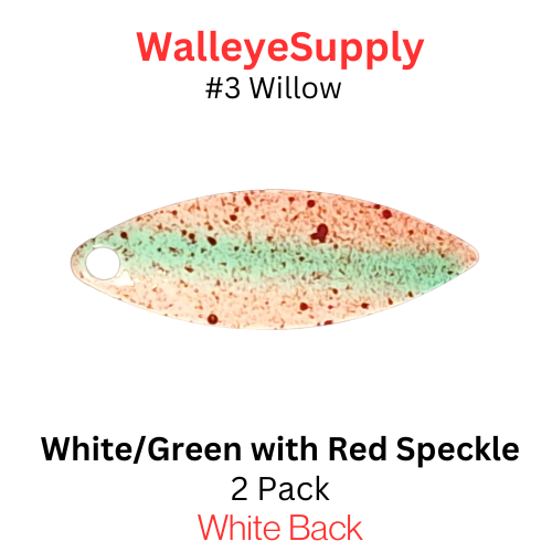 #3 Willow White and Green with Red Speckles