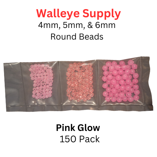 Mixed Size Bead Pack Pink Glow in Sizes 4mm, 5mm, and 6mm.