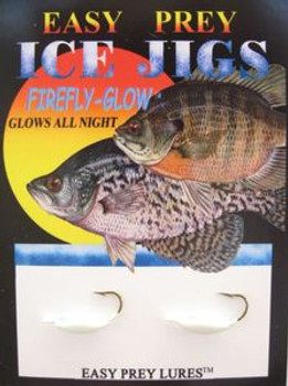 Ice Fishing Jigs #8 MOON FRY GLOW BLUE /EASY PREY LURES