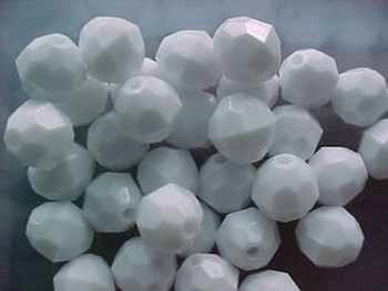 Beads Faceted 12mm WHITE 20/PK*