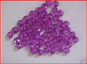 Beads Faceted 4mm TRAN.PURPLE 100/PK