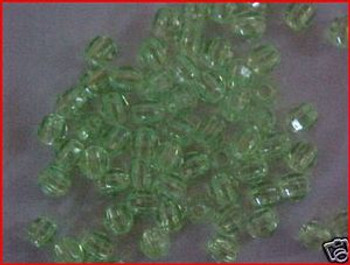 Beads Faceted 4mm TRANS.LIME 100/PK