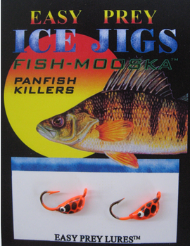 ICE FISHING JIGS #8 BUG MOOSKA ORANGE/BLACK SNAKE / EASY PREY LURES