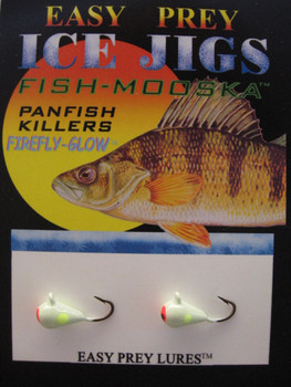 ICE FISHING JIGS #10 ICE MOOSKA GLOW NATURAL / EASY PREY LURES