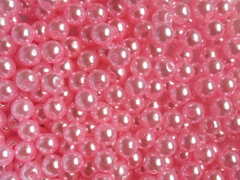 Pearlized Round 6mm OPAQUE PINK 100/PK Fishing Beads