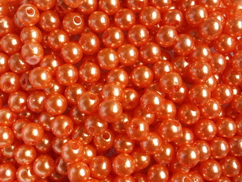 Pearlized Round 6mm OPAQUE ORANGE 100/PK Fishing Beads