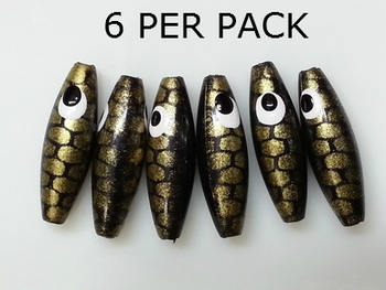 Lure Beads MINNOW BLACK/GOLD SCALE