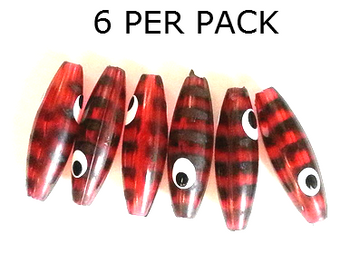 Lure Beads MINNOW RUBY RED ZEBRA