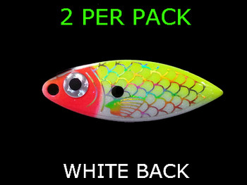 willowleaf BAITFISH PRISM CHART/RED HEAD spinner blades #3 1/2