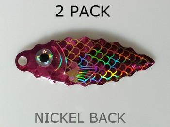 SERRATED WILLOW BLADES #4 1/2 METALLIC PINK BAITFISH PRISM