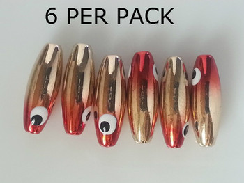 Lure Beads minnow GOLD PLATED RED HEAD