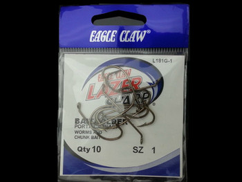 4 Packs Eagle Claw Weedless Baitholder Hook #4 Ringed Eye Bronze 5pk.  449WA-4