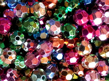 Fishing Beads Faceted 8mm ASSORTED METALLICS