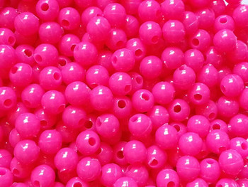 Fishing Beads Round 4mm GLOW ORANGE 100/PK