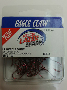 EAGLE CLAW LAZER OCTOPUS HOOKS 57/pk- RED #4 great for walleye spinners 
lindy rigs fishing walleye recepies