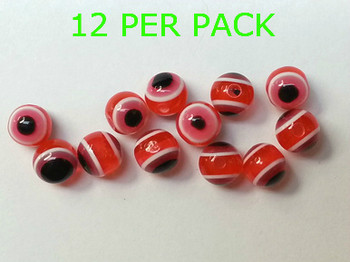 Lure Beads with EYES 8
mm SALMON RED