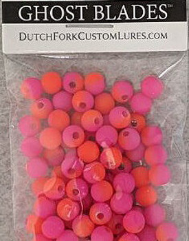DUTCH FORK two tone 6mm orange/pink bead 100/PK
