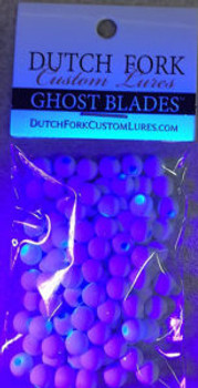 8mm DUTCH FORK Neon White UV bead under blue light 