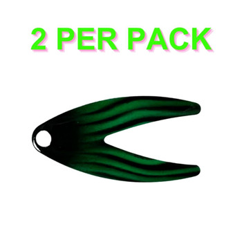 TOURNAMENT SERIES: #2 DAKOTA FISH TAIL BLADE Green with black stripes and a white back 