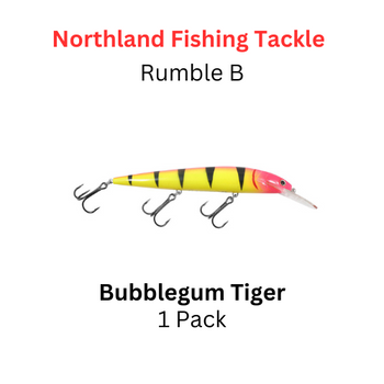 NORTHLAND FISHING TACKLE: Rumble B Crankbait size 9 color BUBBLEGUM TIGER