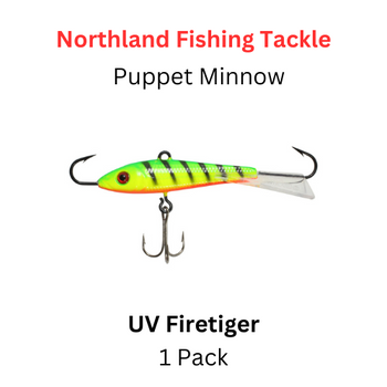 NORTHLAND FISHING TACKLE: 9/16oz Puppet Minnow Jig UV FIRETIGER