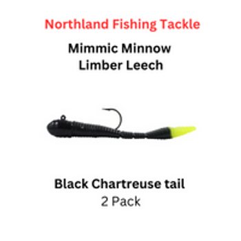 NORTHLAND FISHING TACKLE: 1/4oz black/chartreuse limber leech