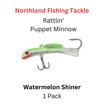 Northland Fishing Tackle: 1/4 oz RATTLIN' PUPPET MINNOW Watermelon Shiner